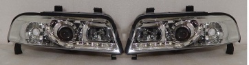 ФАРА AUDI A4 (B5) `99-01 LH+RH хром. линз. ходовые Junyan (тюнинг)