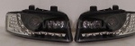 ФАРА AUDI A4 (8E2,B6) `01-04 LH+RH черн. линз. диодн. ходовые Junyan (тюнинг) 